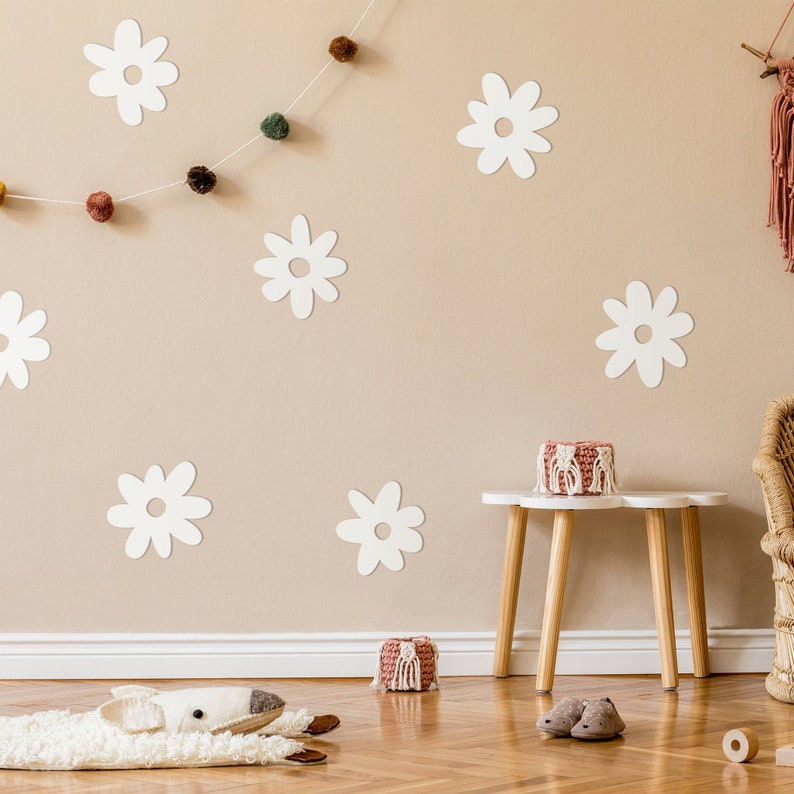 3D Daisy Wall Decals, Flower Wall Decor, Nursery Wall Stickers, Girls ...