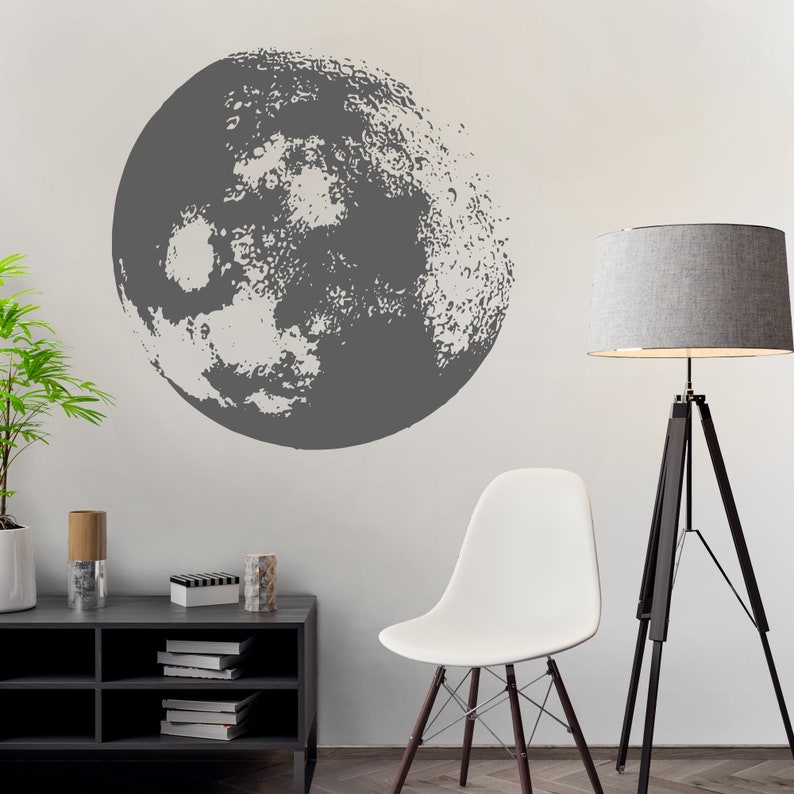 Moon Decal Moon Home Decor Sticker Customize Moon Color Etsy
