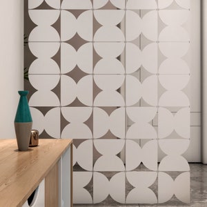 Mid Century Half Circles, Geometric Modular Wall Panels Screen, Room Divider, Decorative Panel, SKU:MO74