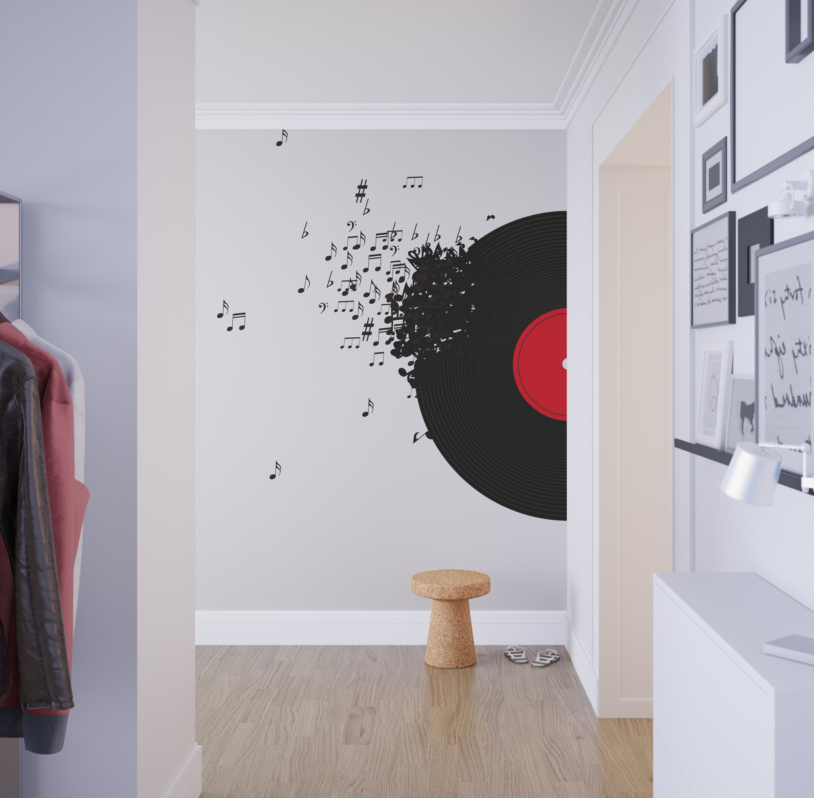 Record Blowing - Music Decor - Music Decoration - Music Notes - Music Art - Music Decal - Wall Decals - Wall Stickers - SKU:RBMusicStick