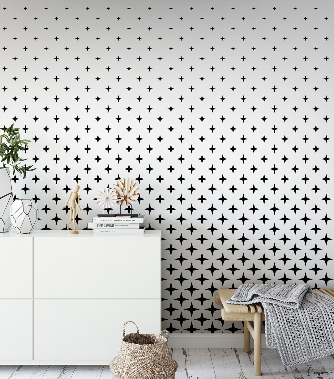 Stars Wallpaper Peel and Stick, Stars Wall Mural Baby Boys or Girls