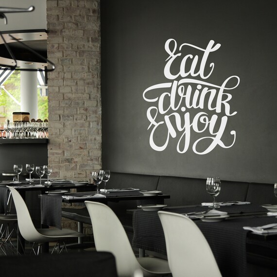 Eat Drink Enjoy Large Wall Art Decal Sticker