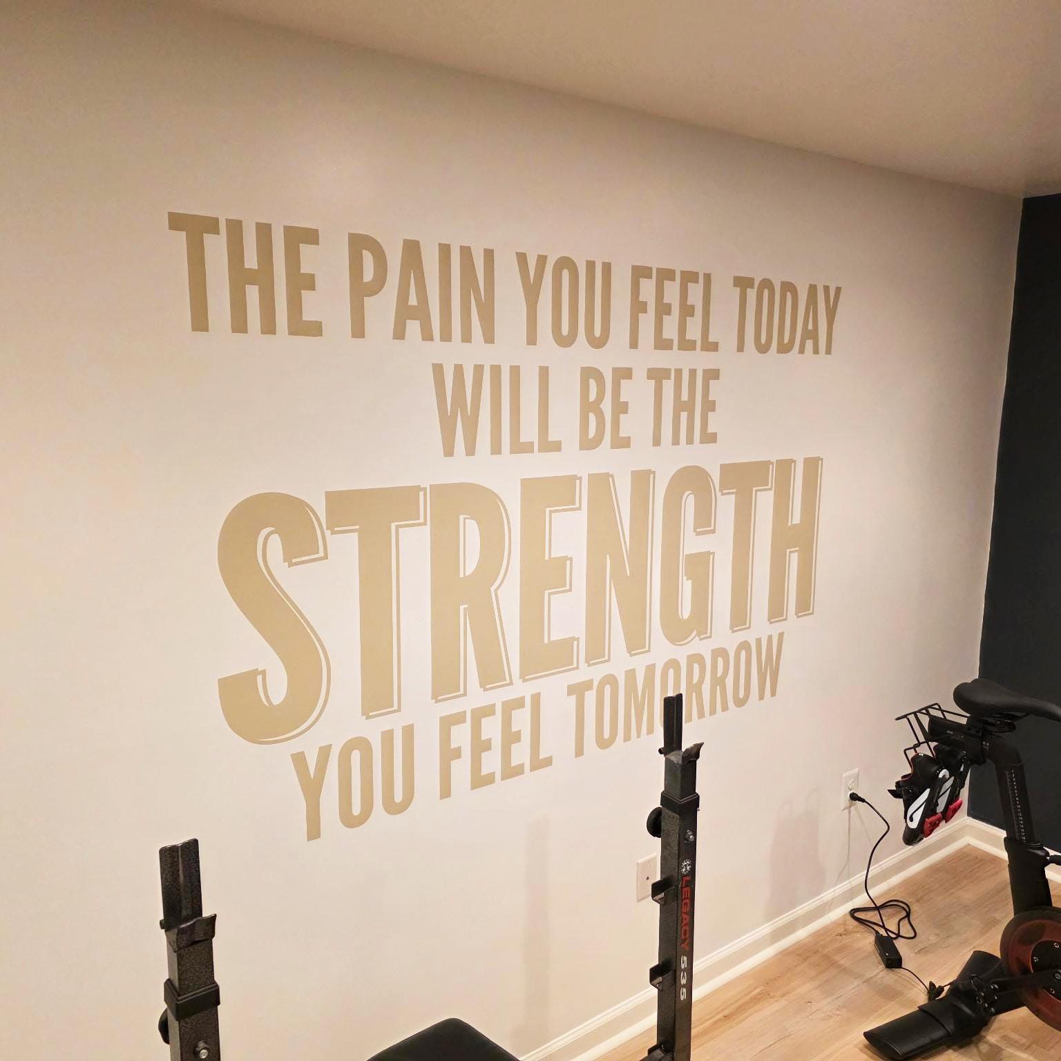 Autocollant Mural Vinyle Citations Fitness - Motivation Gym - Décoration Home Gym - Fait Main USA