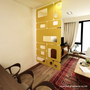 Decoración retro de los años 70 - Paneles modulares de pared - Hogar de mediados de siglo - Separador de ambientes - Panel decorativo - Estilo vintage de los años 70 - SKU:SVRD imagen 3
