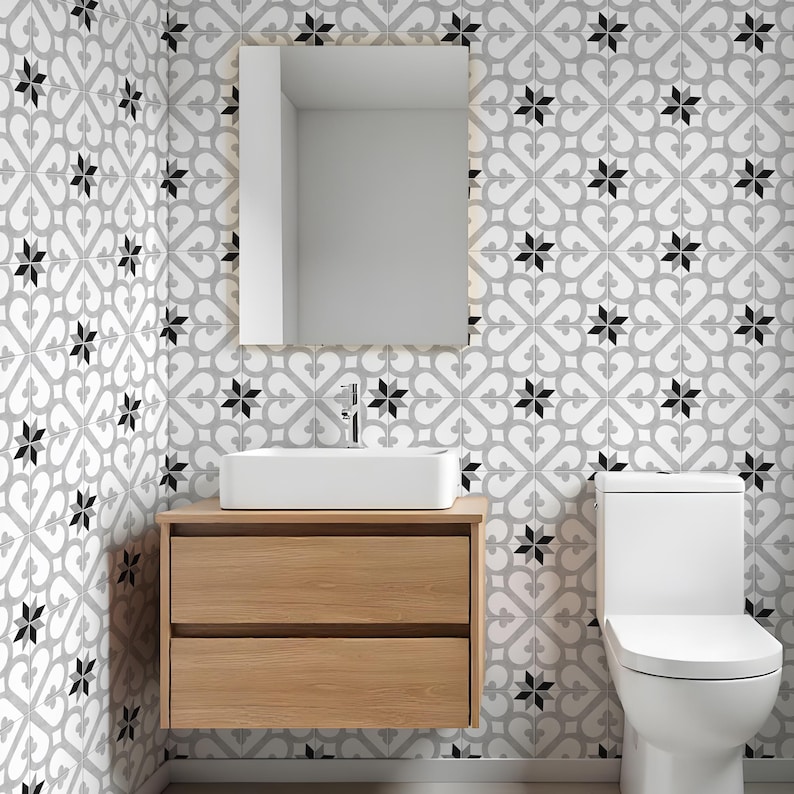 Kitchen Wall Art, Bathroom wall art, Tile Stickers, floor, Waterproof & Removable best selling items - Trending Now - Pack of 10 - SKU:DIAN image 1