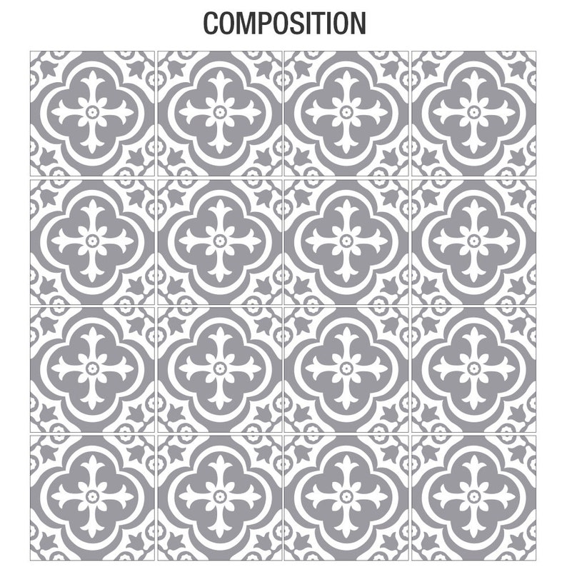 Home Decor, Carrelage Adhésif, Vinyl Floor, Vinyl Flooring, Fliesenaufkleber, Bathroom, Kitchen, Tile Decal, Tiles, Pack of 48 SKU:MOROFL image 4