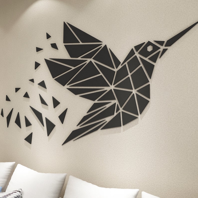 Geometric Bird Wall Decor Animal Geometric Wall Art Etsy