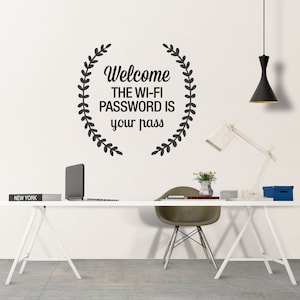 WIFI, Decal, Sticker, Wifi Password, Wifi Sign, Wifi Password Sign, Guest Room, Guest Room Sign, Guest Room Art, Guest Room Decor - SKU:WIFI