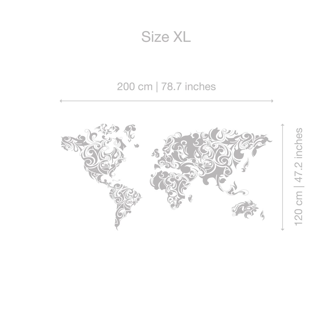 Worldmap Tribal Decal Large World Map Vinyl Wall Sticker Etsy