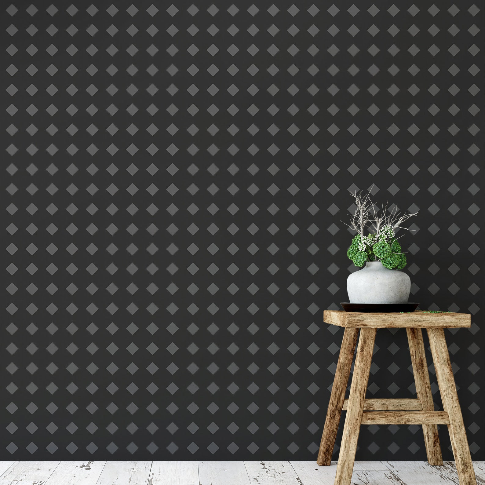 Black and Gray Removable Wallpaper / Patterned Wallpaper / Etsy