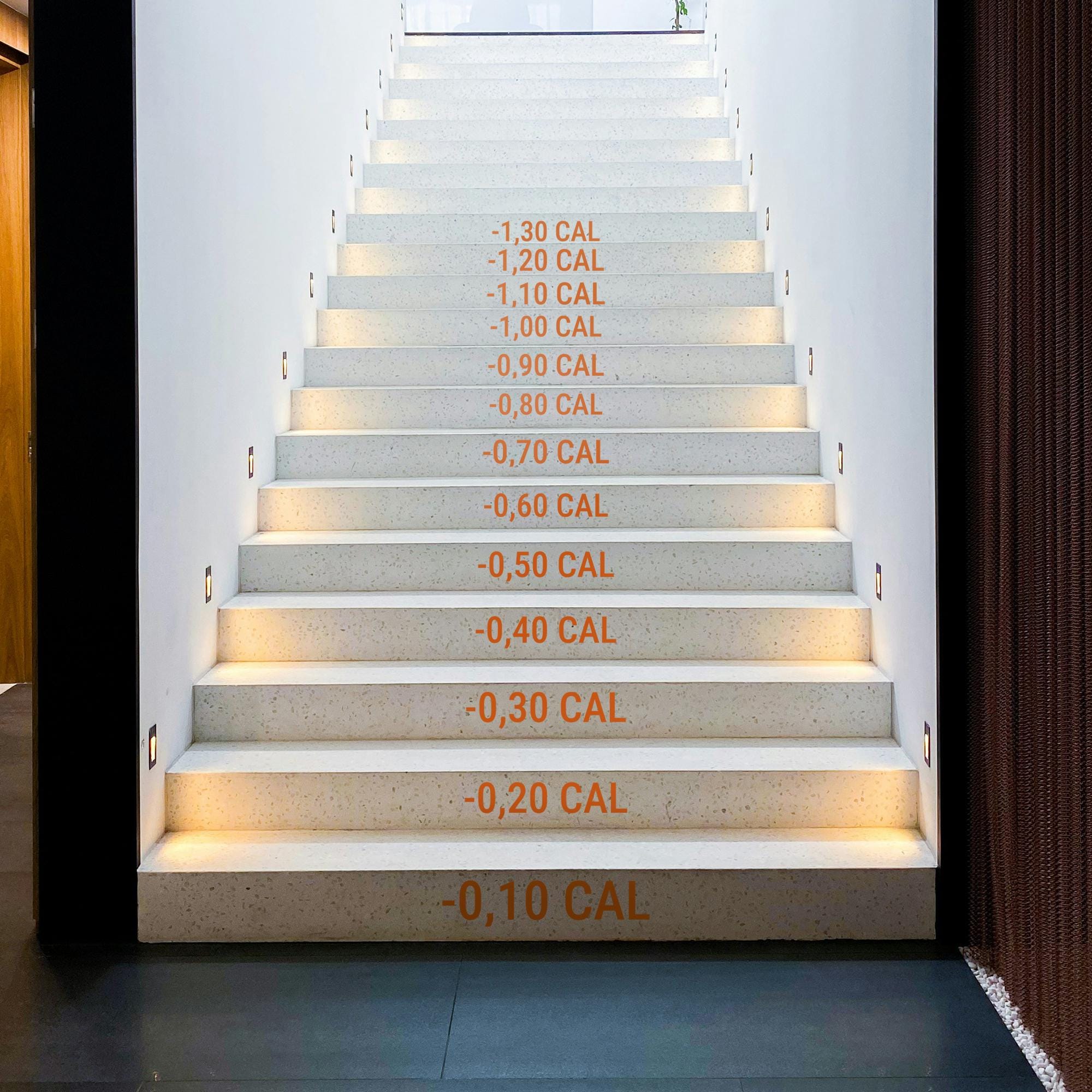Caloreys Sticker Calories Text Stair Decal, Calorie Step Counter Stickers, Motivational ...
