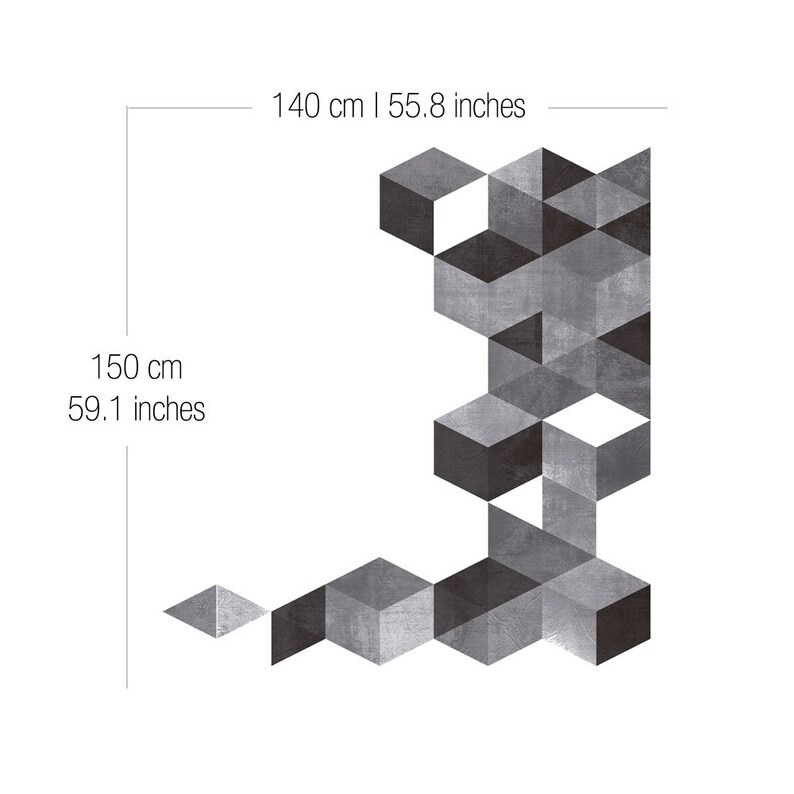 Cubes Cement Effect Mid Century Modern Danish Modernist Stickers Decals SKU:cucementsticker