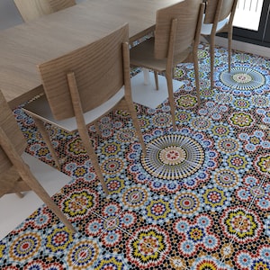 Carrelage Adhésif, Vinyl Flooring, Floor Tile Stickers, Fliesen Aufkleber, Tile Stickers, Vinyl Floor Tiles, Tiles, Pack of 32 - SKU:MORPAFL