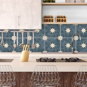 Adesivos de Backsplash de Estrelas - Vinil Autoadesivo - Adesivo Crédence - Adesivos de Parede para Cozinha - SKU:RT43