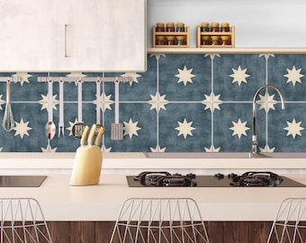 Stars Backsplash Decals - Vinyl Self Adhesive - Crédence adhésive - Kitchen Wall Decals - SKU:RT43