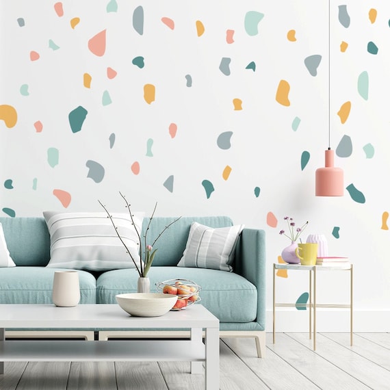 Terrazzo Wall Stickers Nursery Wall Stickers Terrazzo Etsy