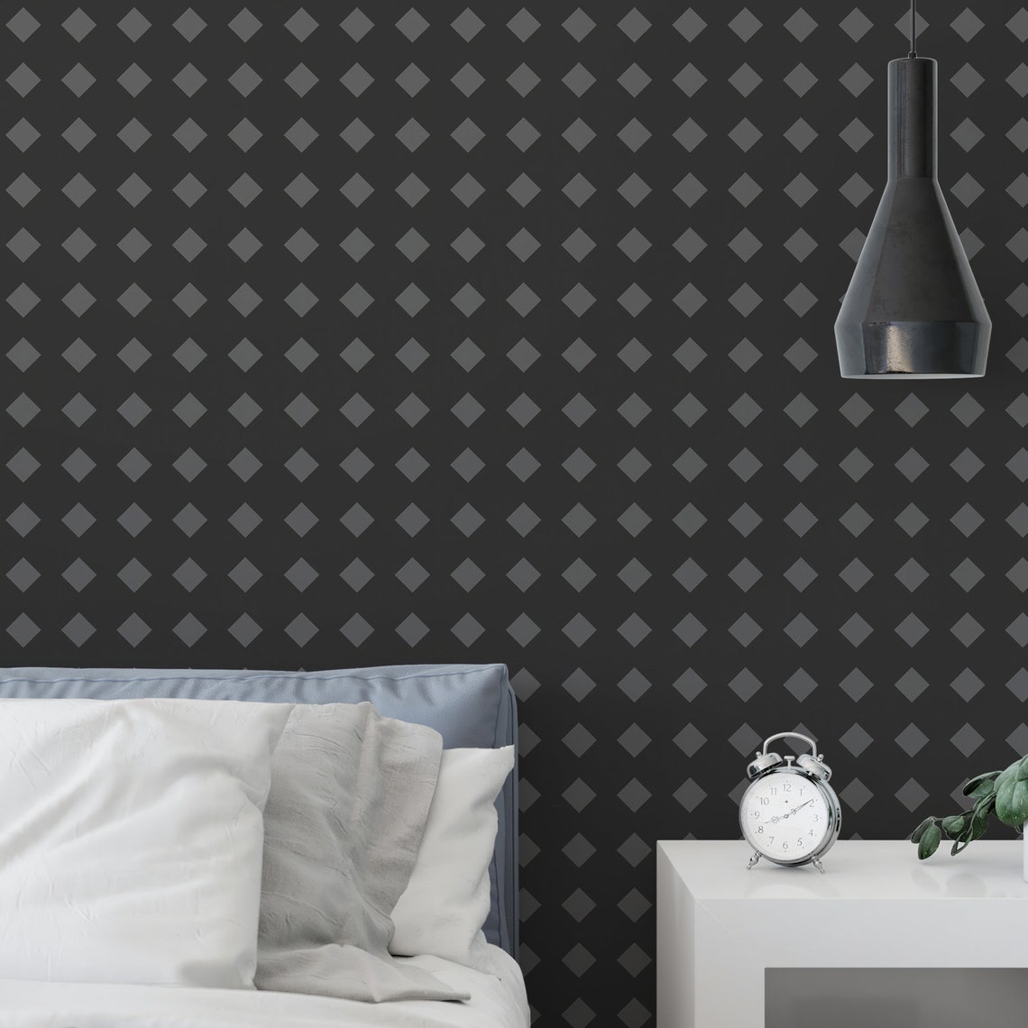 Black and Gray Removable Wallpaper / Patterned Wallpaper / Etsy