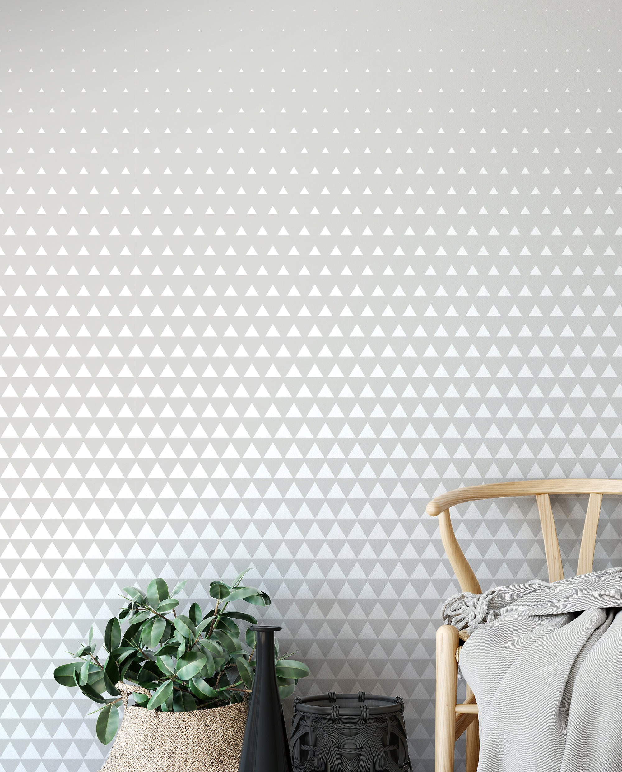 Grey and White Geometric Removable Wallpaperpeel and Stick Etsy