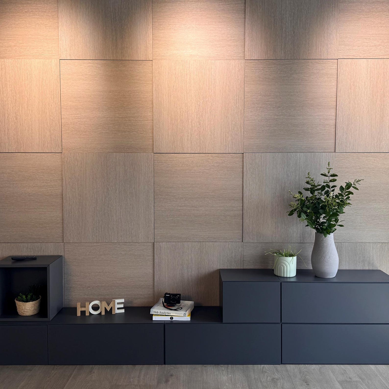 Light Wood Modular Squares, 3dimensional Accent Wall, Wood Imitation ...