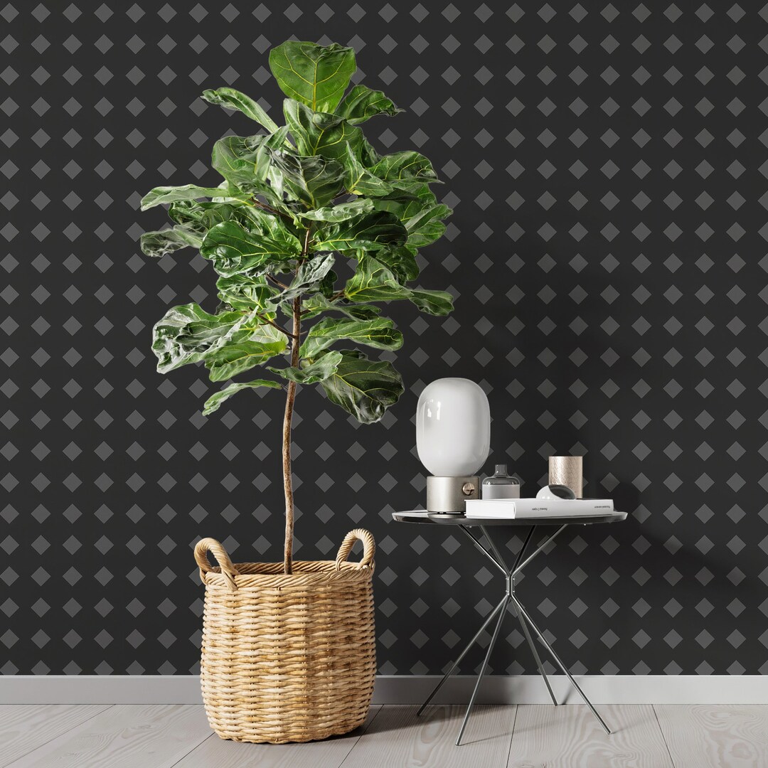 Black and Gray Removable Wallpaper / Patterned Wallpaper / Etsy