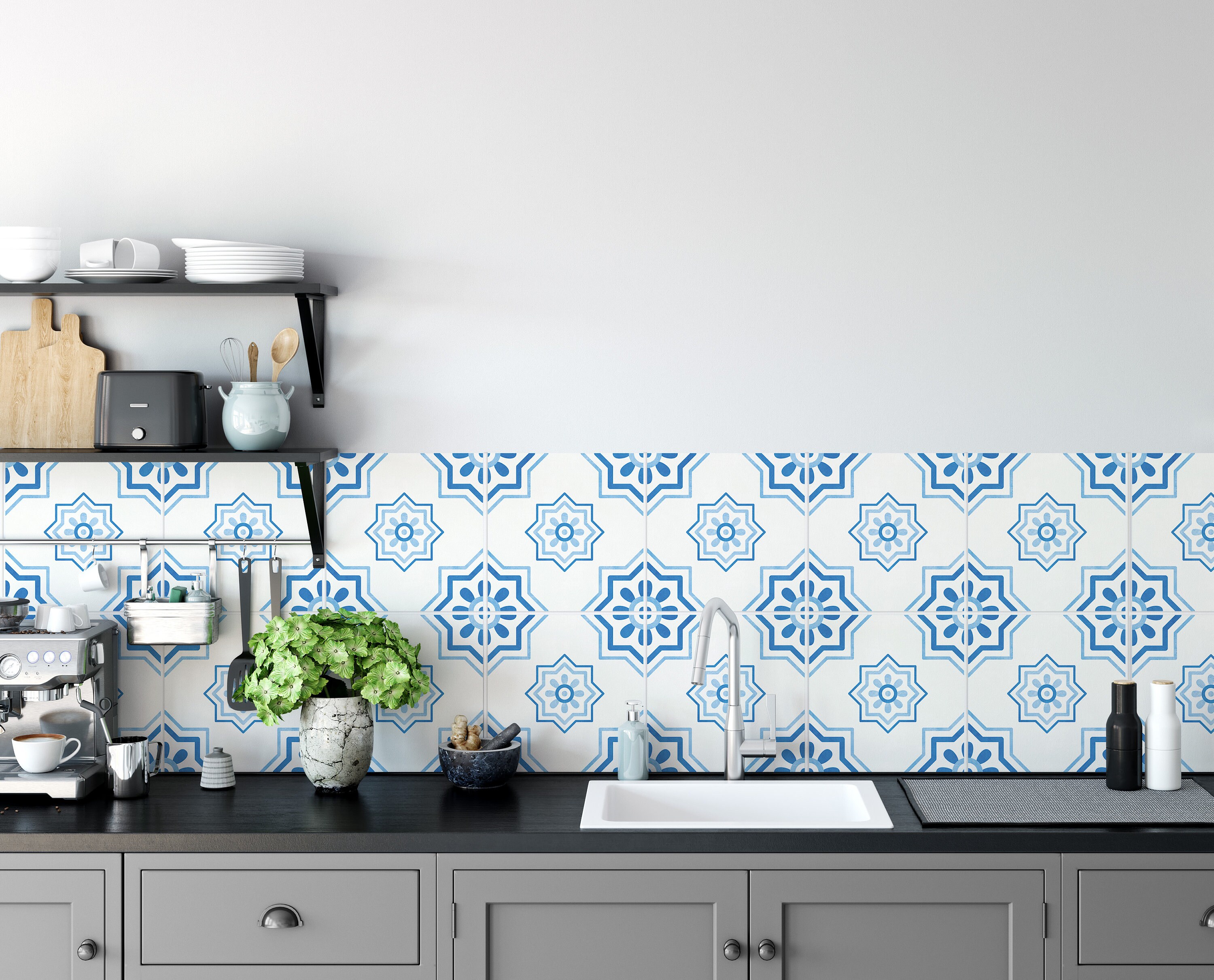 Decorate a kitchen with temporary wallpaper and backsplash Etsy