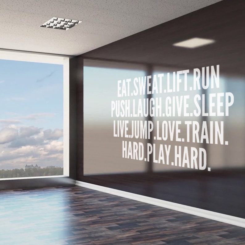 Gym Quotes Workout Stickers Motivational Quote Gym Wall Etsy