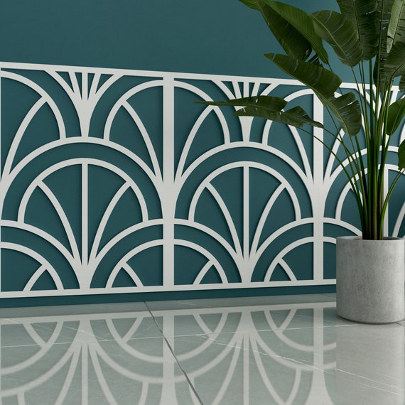 3D Art Deco Wainscot Geometry Paneling, 3D Wall Panels, Vintage Decorative Wall Panels, Wall Moulding Kit, SKU:ARRW
