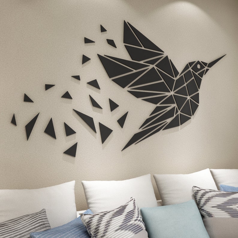 Geometric Bird Wall Decor Animal Geometric Wall Art Etsy