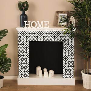 Pegatinas para azulejos con estampado floral en blanco y negro. Personaliza tu baño fácilmente. Impermeables y removibles. Paquete de 10 unidades. SKU:FLBW imagen 5