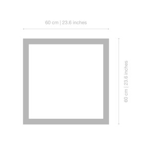 May include: A grey square frame measuring 60 cm by 60 cm. The frame is shown against a white background.
