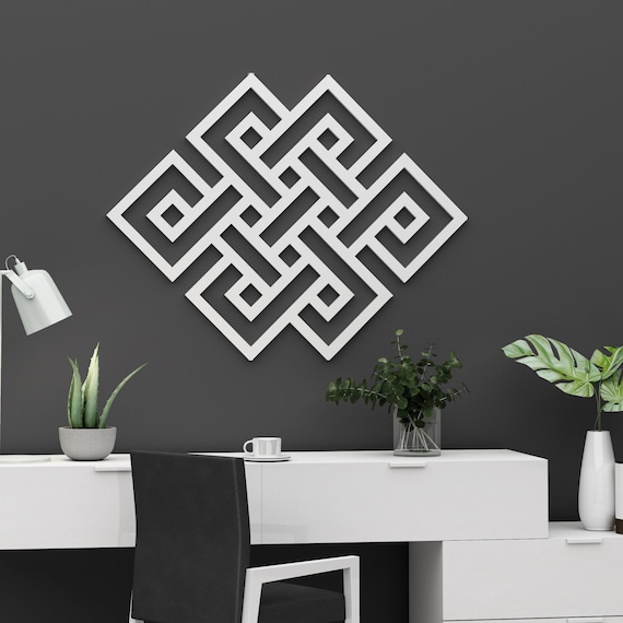Endless Knot Wall Art, Infinity Knot Decor, 3D Wall Decor, Spiritual Wall Art, Sacred Geometry Decor, Meditation Room Decor, SKU:KNOT