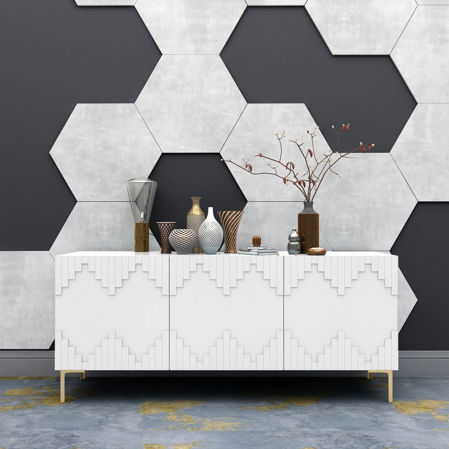 Hexagon wall art, wall sculpture, wall decor, wall art, hexagon wall decor, hexagon tiles, 3d wall art geometric, home decor - SKU:HEXPR8