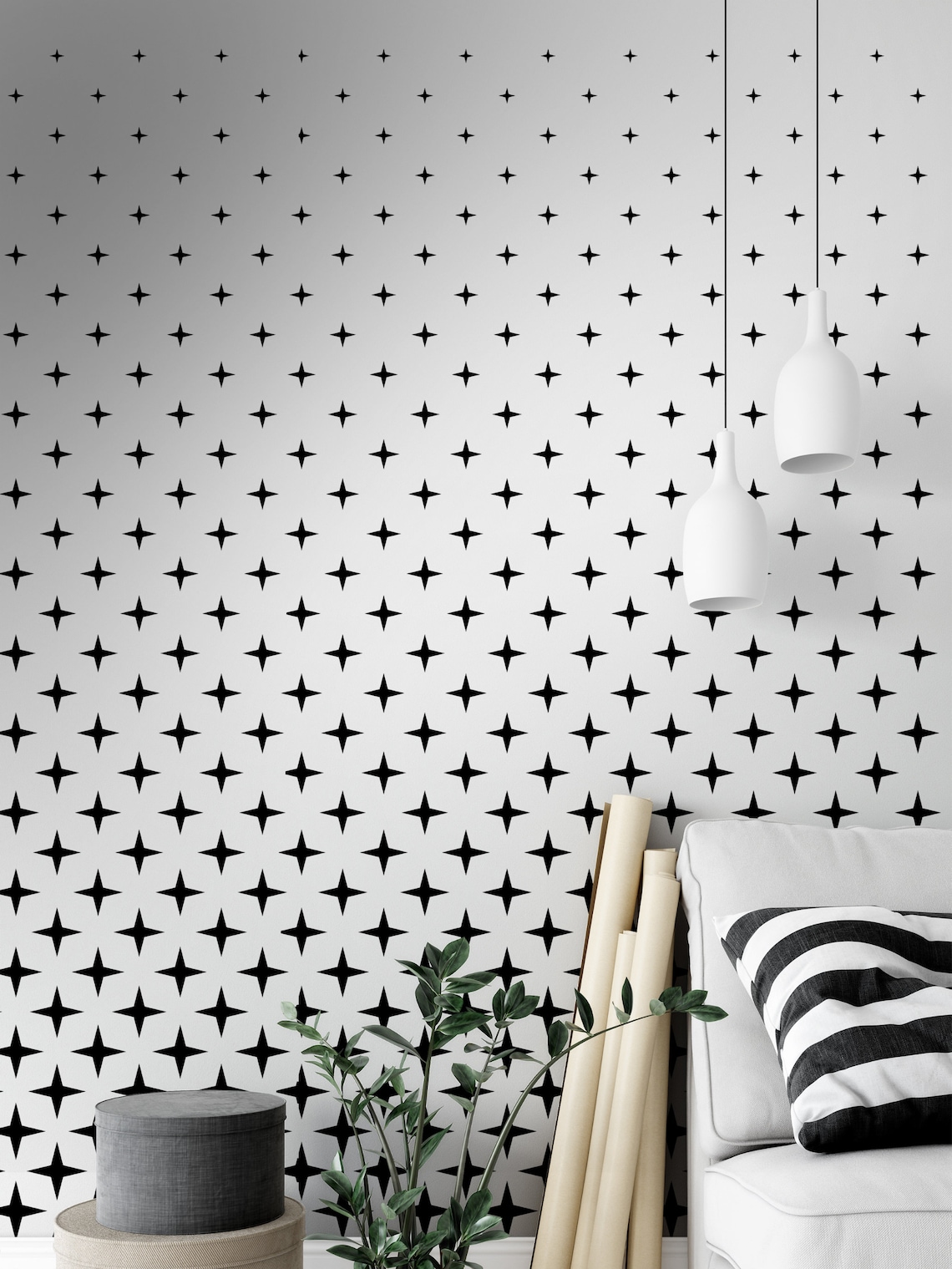 Stars Wallpaper Peel and Stick Stars Wall Mural Baby Boys - Etsy