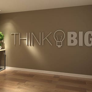 Think Big, Office, Wall, Art, Decor, 3D, PVC, Typography, Inspirational, Motivational, Work, Sucess, Decals, Stickers - SKU:THBI