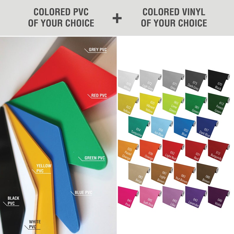 Homeartstickers PVC color chart and vinyl color chart