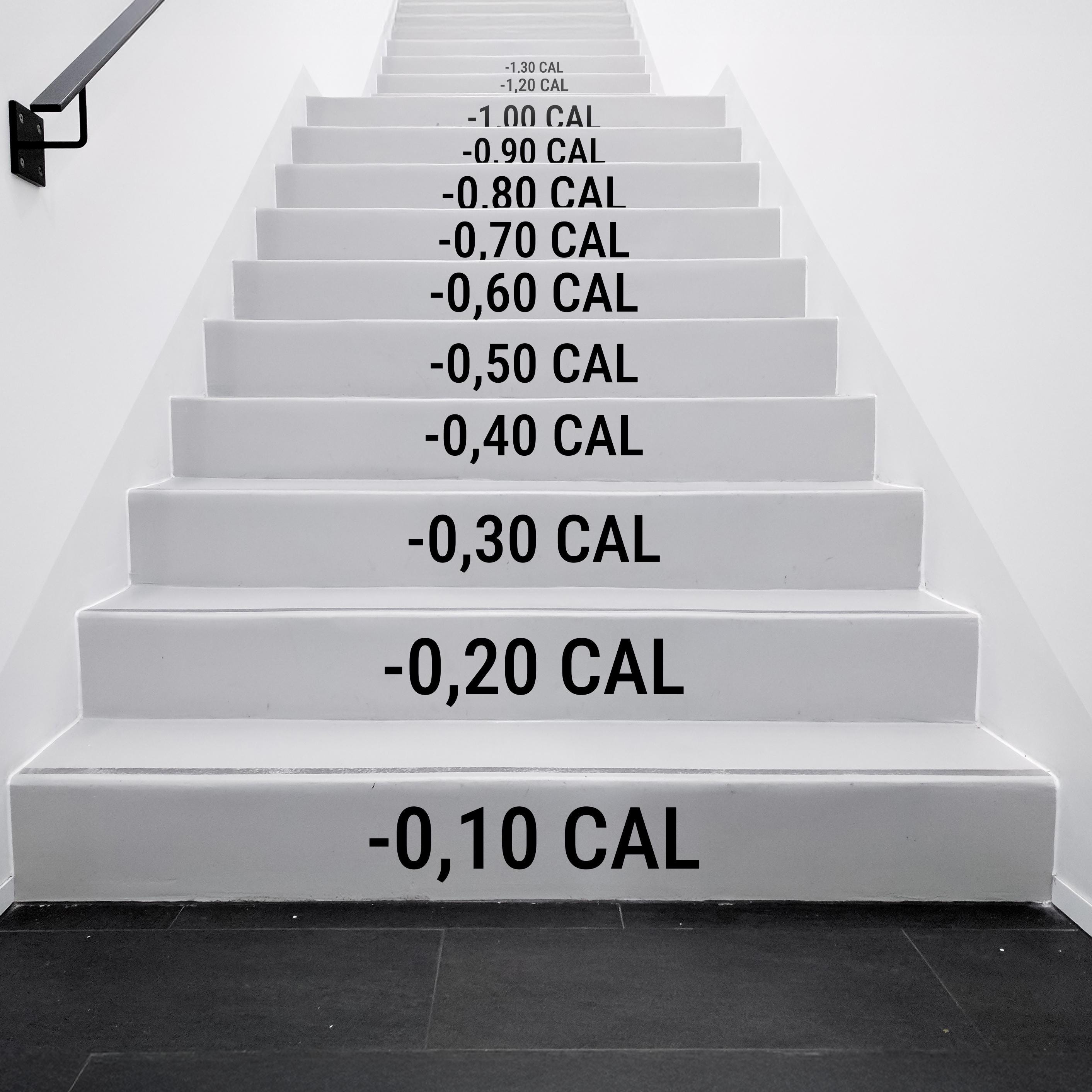 Caloreys Sticker Calories Text Stair Decal, Calorie Step Counter Stickers, Motivational ...