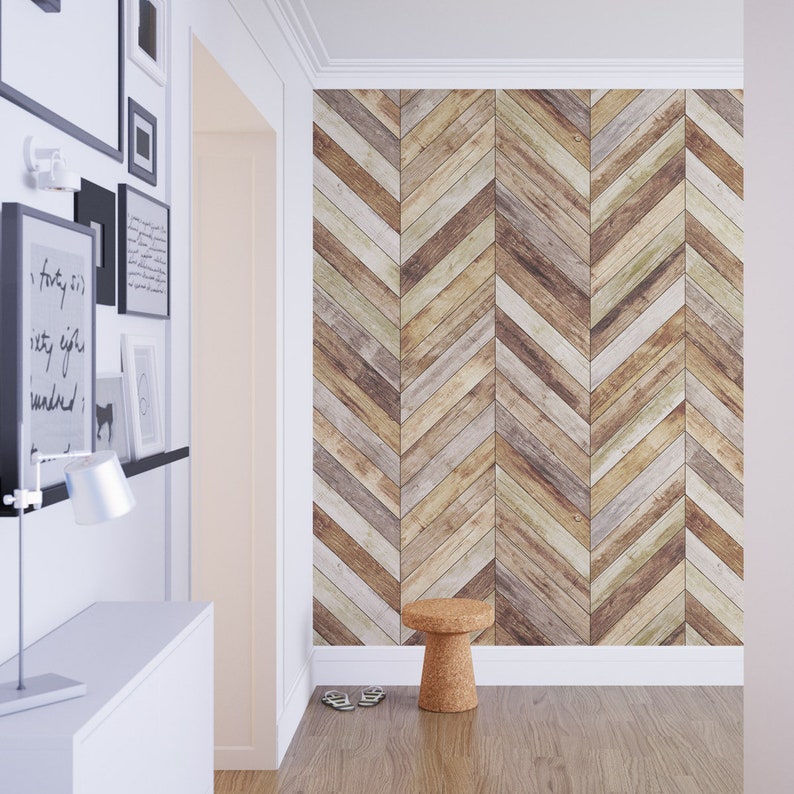 Chevron Harringbone Wood Removable Wallpaper Wood Etsy Chevron Harringbone Wood Removable Wallpaper Wood Etsy