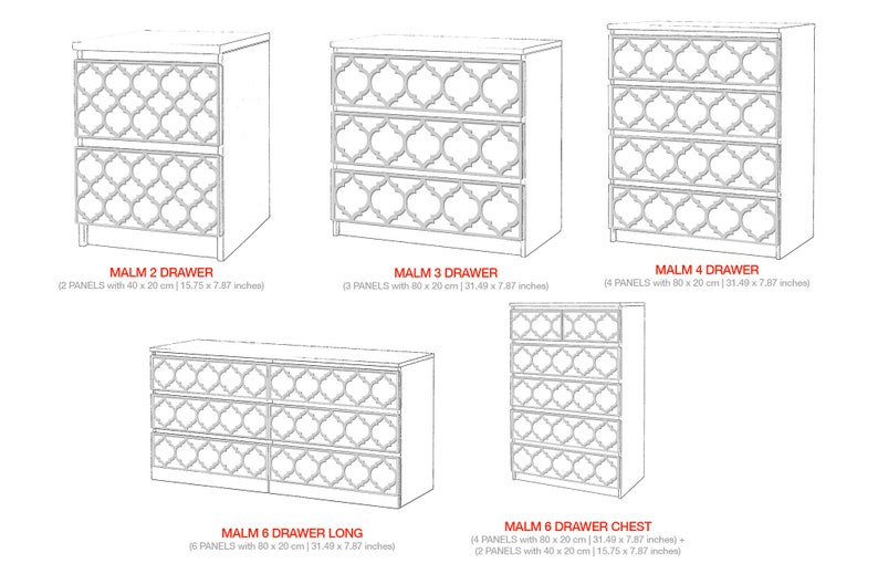 Fretwork, Trellis, Overlays, Furniture Appliques, Malm Kits, Mirror, Lattice, Refurbish, SKU:TrellisMI image 6