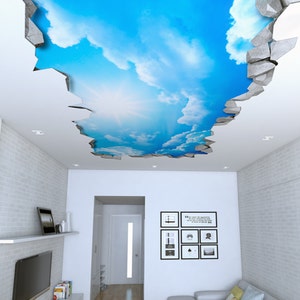 Ceiling Ceiling Decal Ceiling Decor Ceiling Decoration Ceiling Art Ceiling Nursery Ceiling Stencil Kids Room SKU:SKYCE image 1