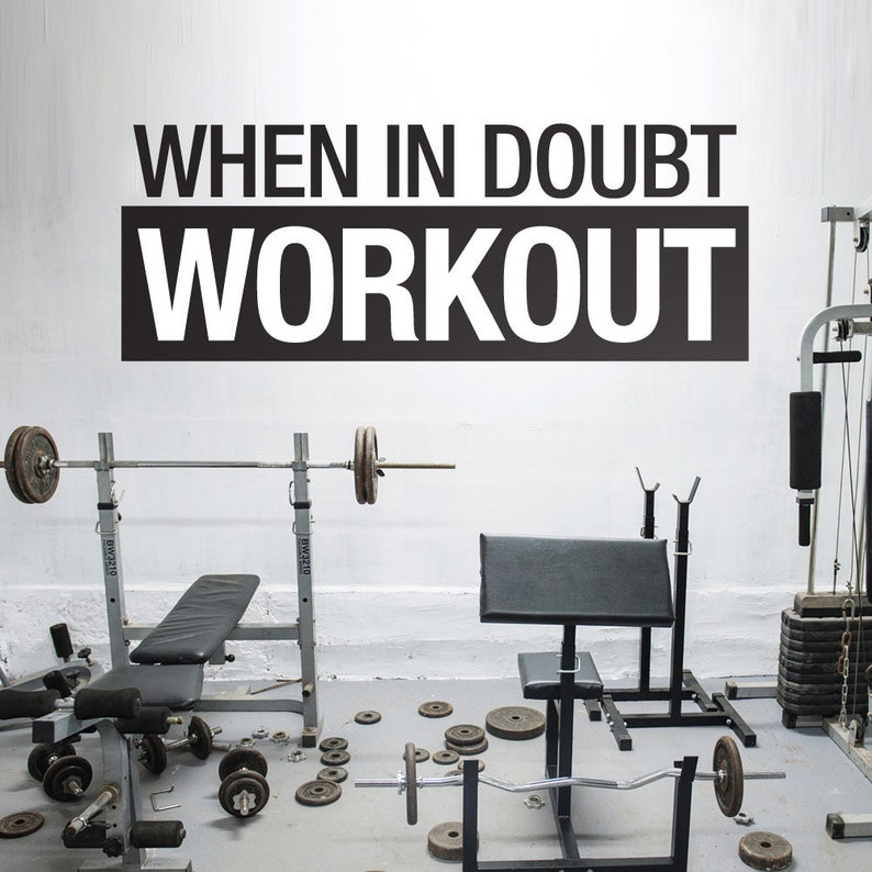 Workout Gym Wall Decal Gym Wall Art Gym Decor Gym Decals Etsy