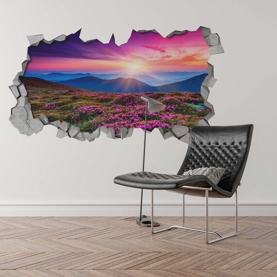 Purple Landscape 3d Wall Stickers 3d Wall Art Wall Sticker Wall