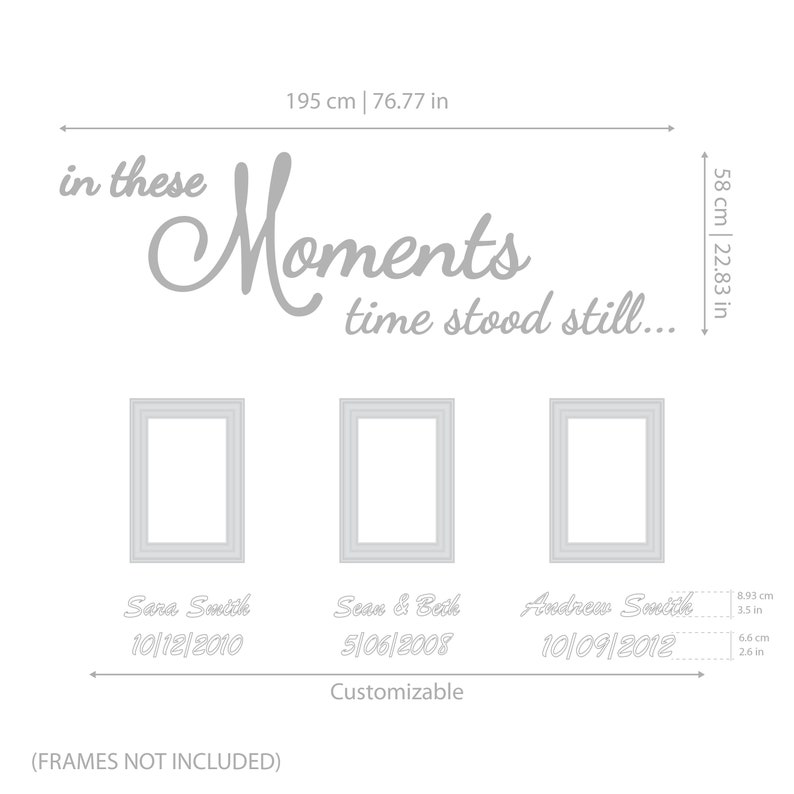 In these moments time stood still Family Gallery Wall Wall Art 3D Letters Wall Vinyl SKU:MOMT image 2
