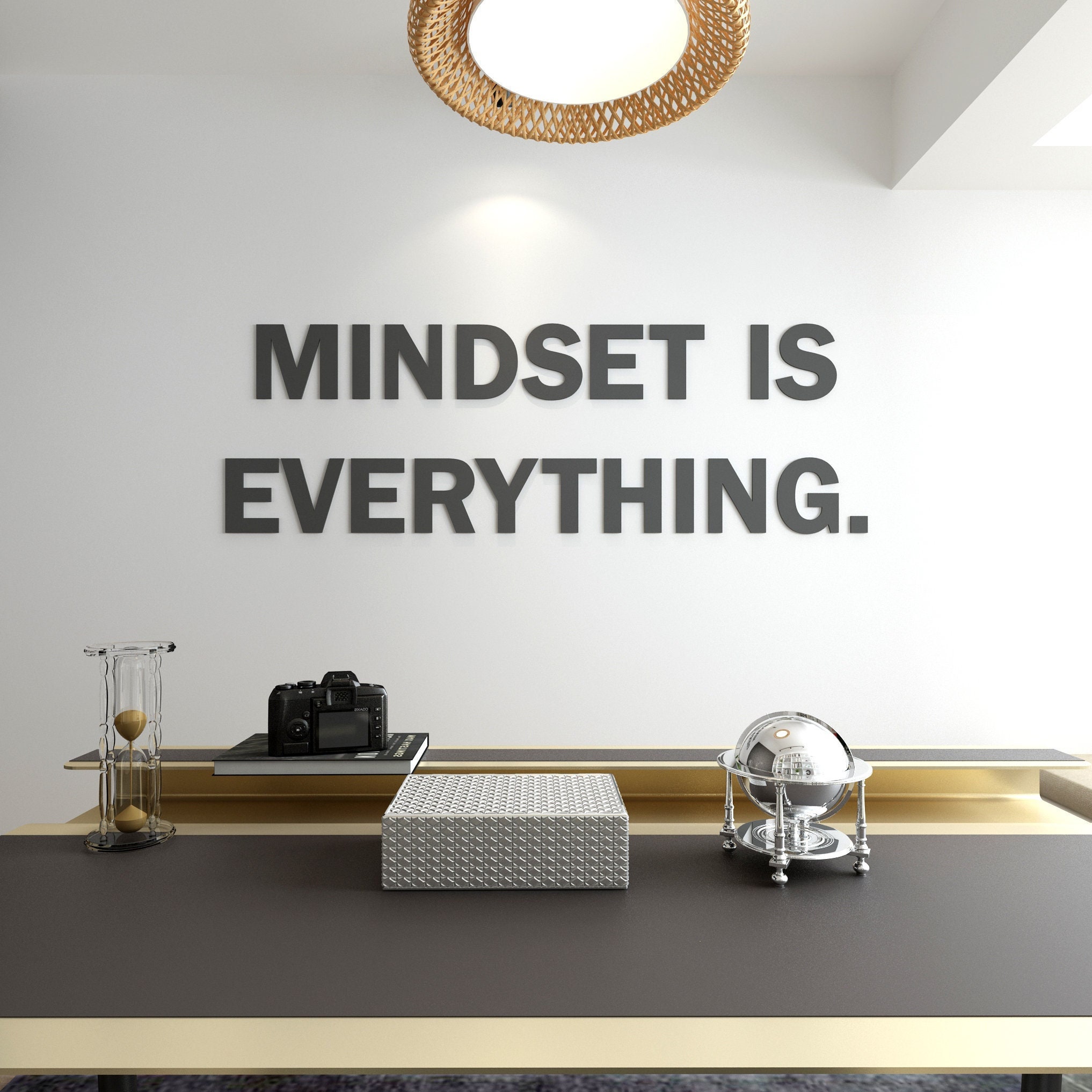 "Mindset Is Everything" Motivations-Flagge – 90x150 Cm Mit Ösen, Fürs Büro, Zimmer, Fitnessstudio, Wanddekoration