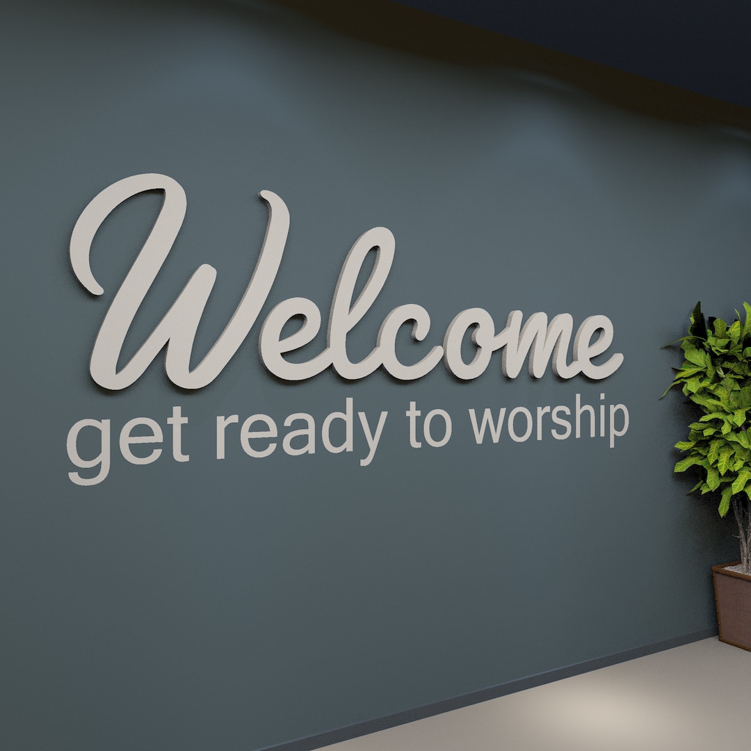 Sign Get Ready to Worship in 3D Letters Church Worship Sign for