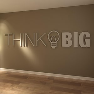 Think Big, Ufficio, Arte Muraria, 3D, Ufficio Design, Decorazioni Ufficio, Decorazioni Pareti, Decorazioni - SKU:THBI