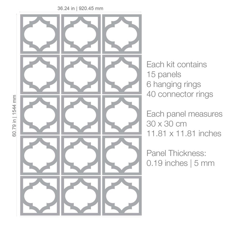 Modern Partitions Panel Screen Hanging Wall Room Privacy Divider SKU:MO54 image 3