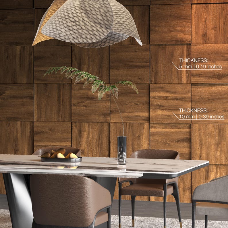 Dark Wood Modular Squares, 3dimensional Accent Wall, Wood Imitation ...