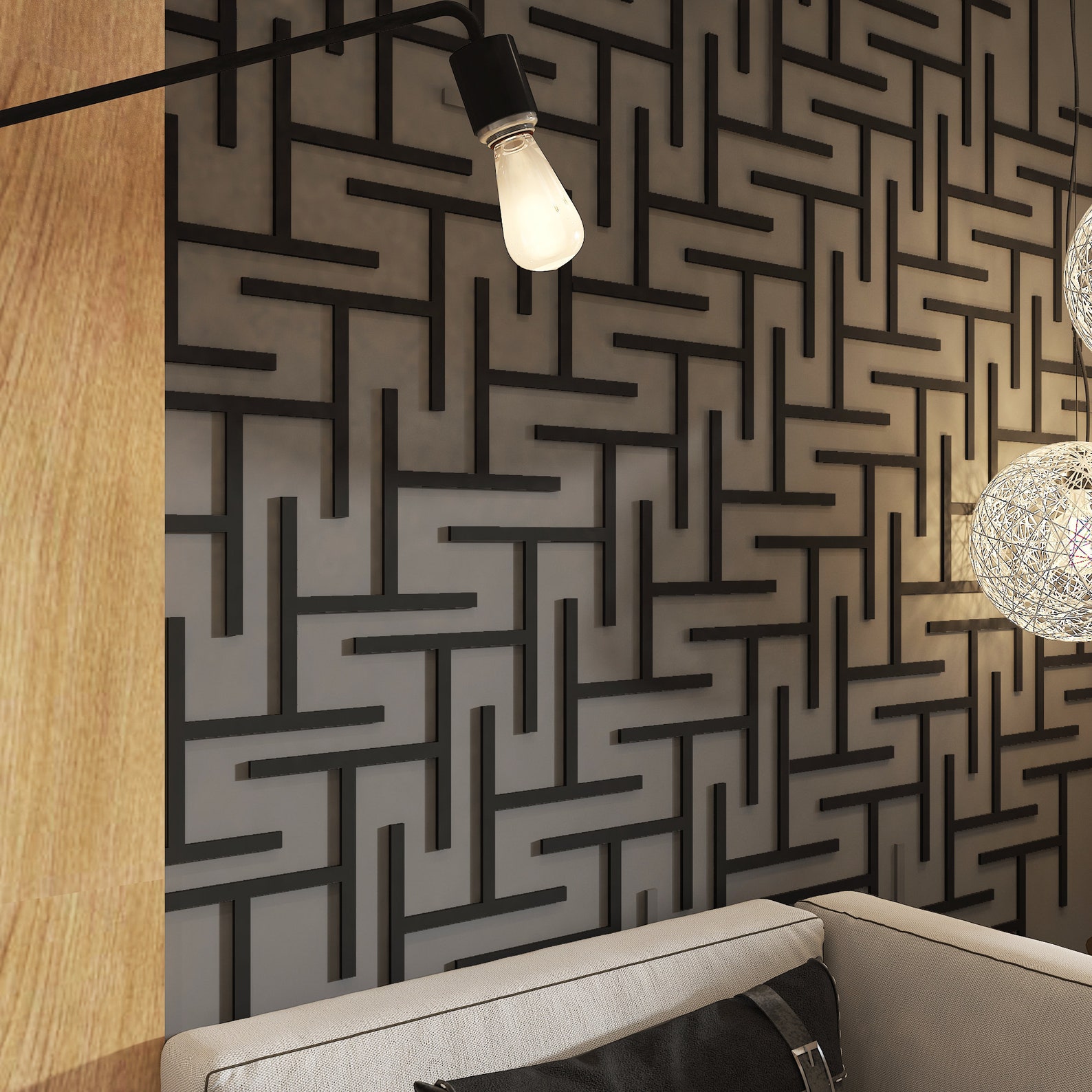 Wall Panels, Geometric Wall Design, 3D Accent Wall, Art Wall Paneling ... - Geometric Wall Panels