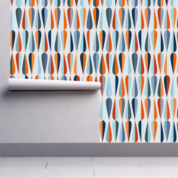 Removable Wallpaper Mid Century Wall Art Mid Century Mid Etsy
