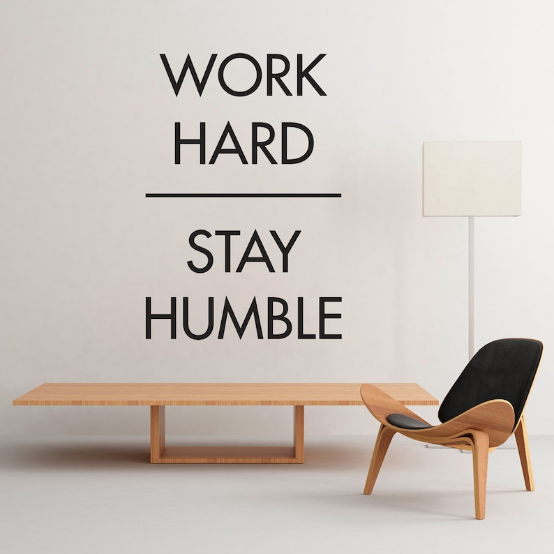 Motivational Office Wall Decor, Work Hard Stay Humble Quote ...